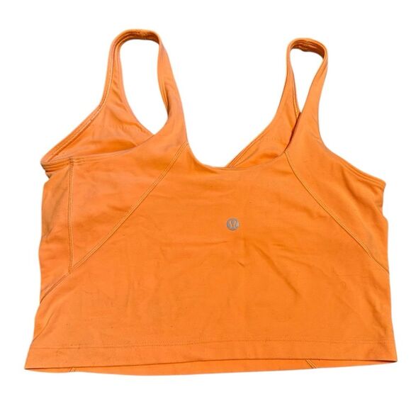 Lululemon Women’s 8 Align Tank Orange Soda Fitted Crop Basic Trendy Athletic - Picture 3 of 11